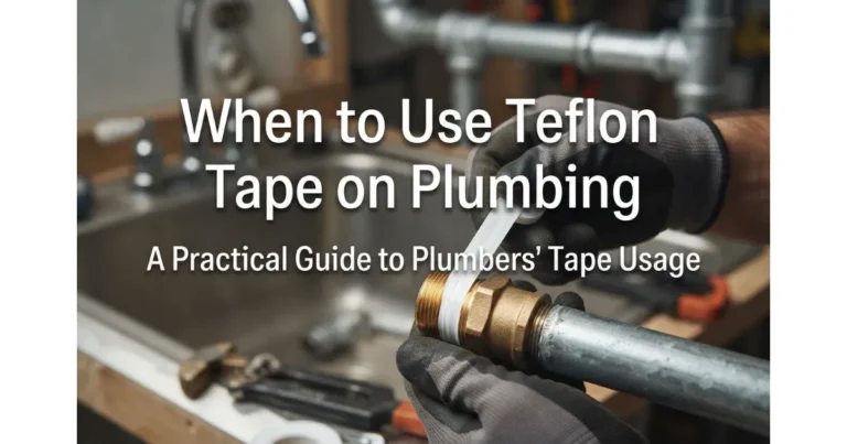 Plumber applying Teflon tape to threaded metal pipe fittings