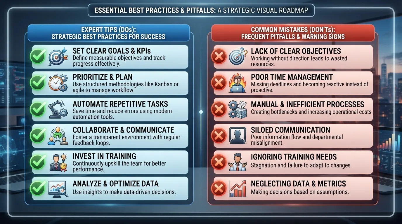 A side-by-side comparison infographic showing a person successfully applying expert tips with a green checkmark versus someone making common mistakes with a red cross.